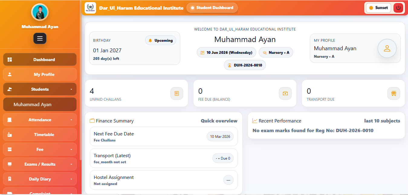 Student Dashboard