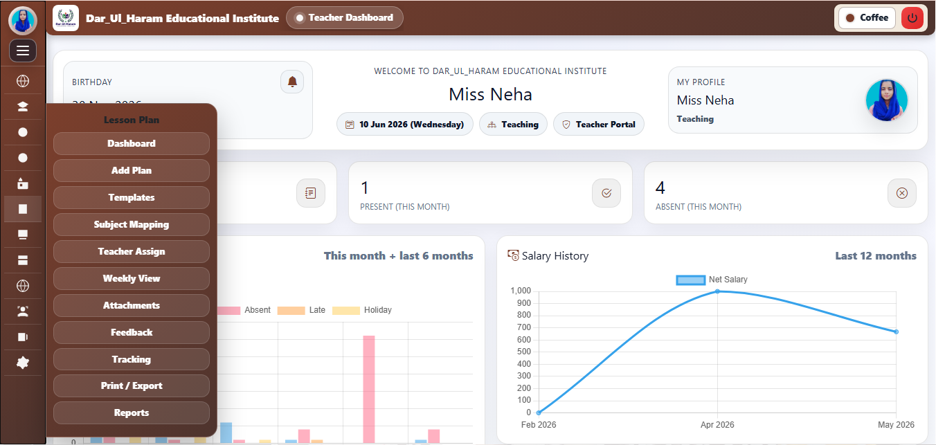 Teacher Dashboard