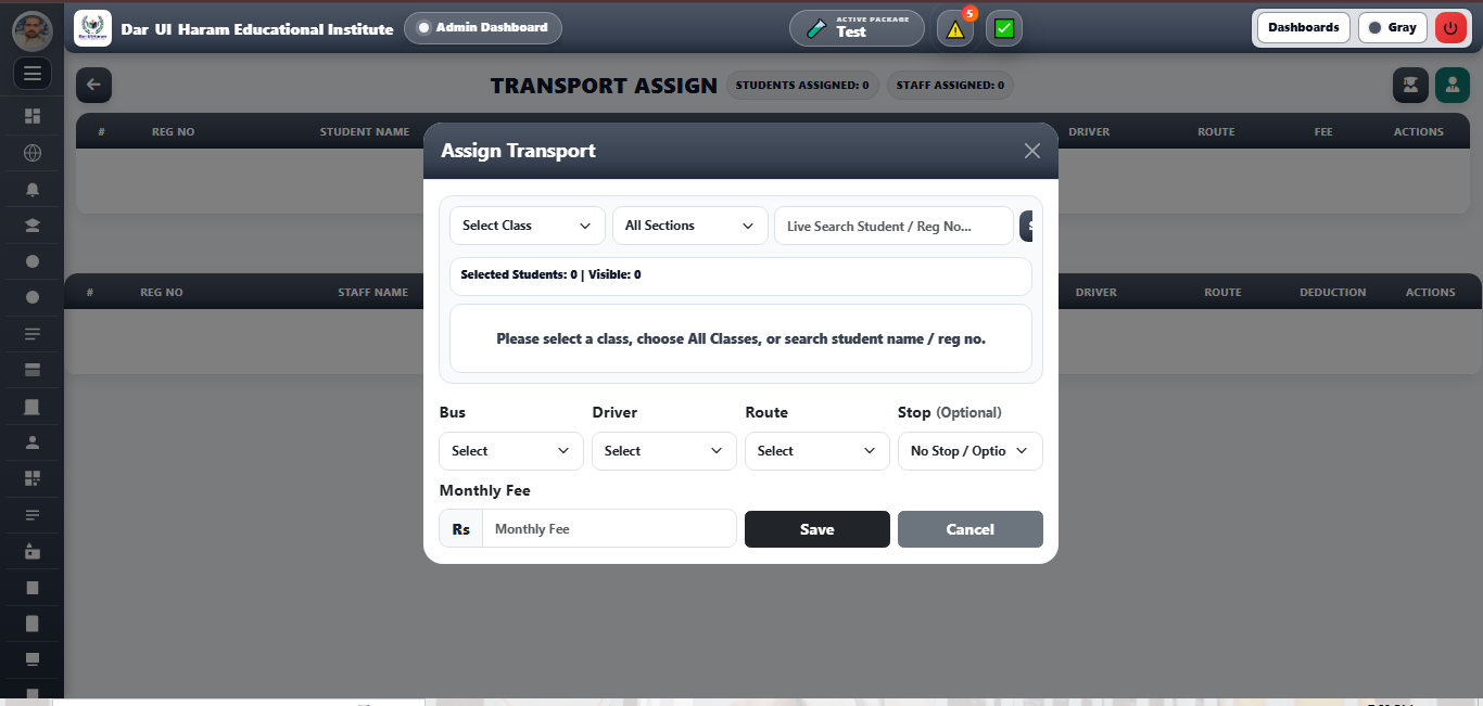 Transport & Hostel